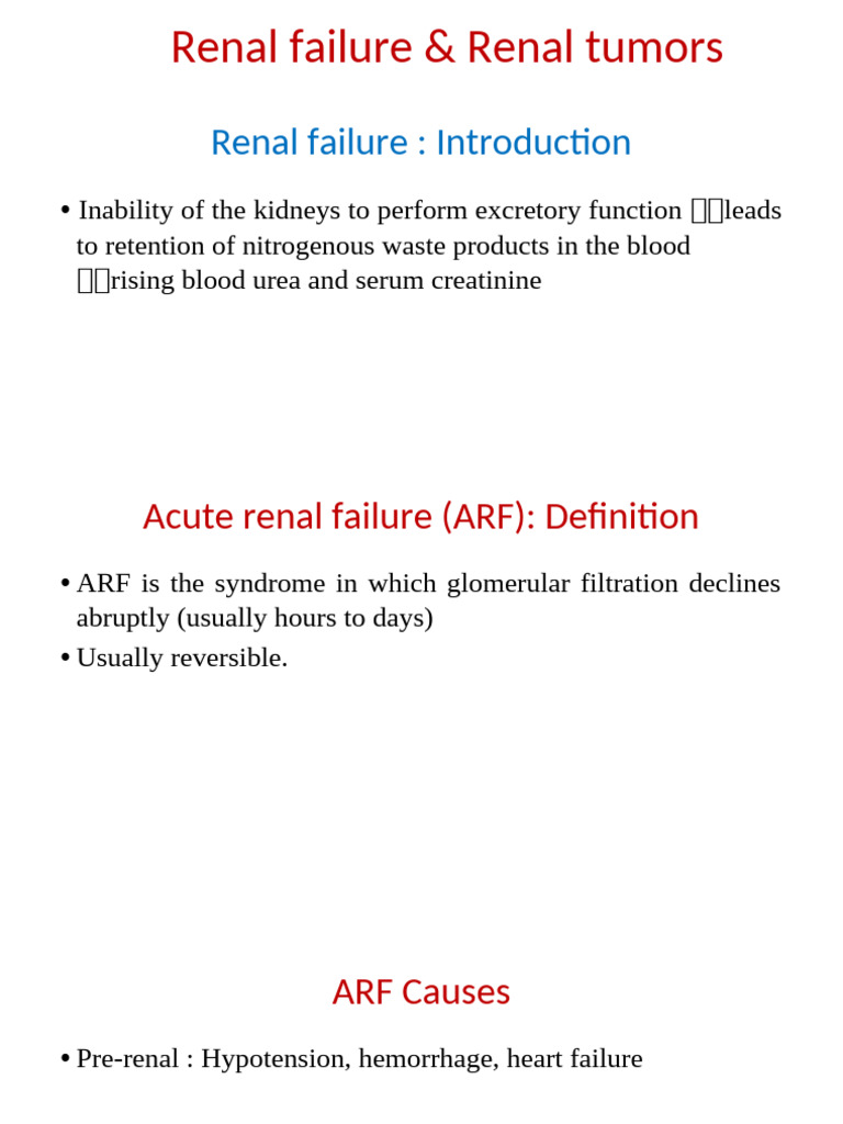 Kidney 2 - Renal Failure & RCC | PDF