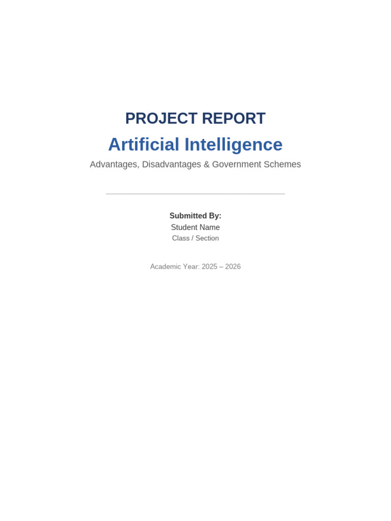 AI Project Report | PDF | Artificial Intelligence | Intelligence (AI ...