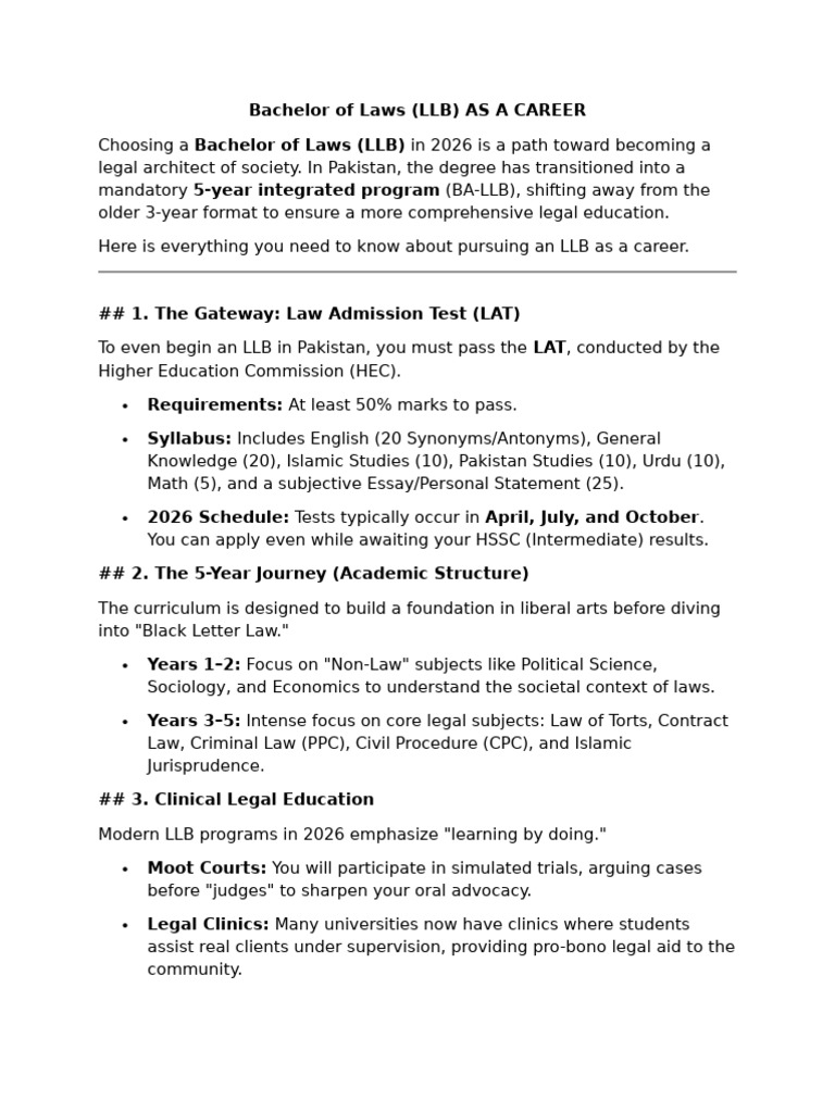 Bachelor of Laws (Llb) as a Career | PDF | Lawyer | Alternative Dispute ...