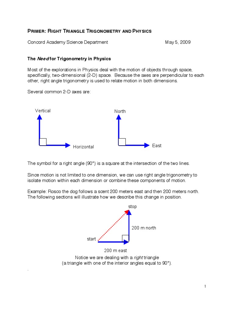 Primer Trig Physics | PDF | Trigonometric Functions | Sine