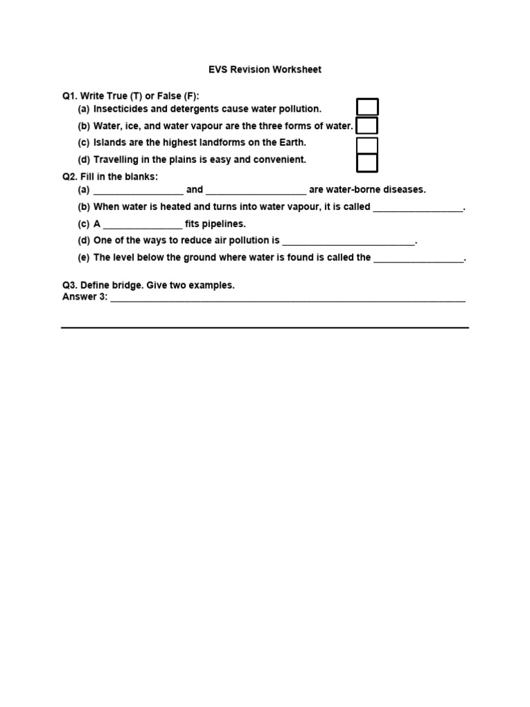 EVS Worksheet 2 | PDF