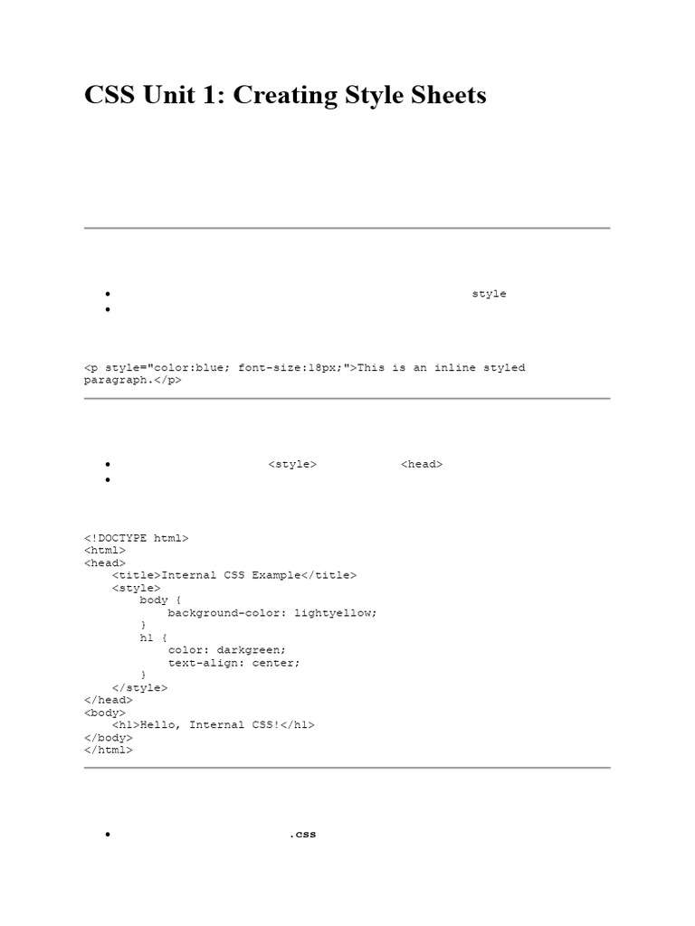 Css Complete Notes u2 | PDF | Html | Web Design