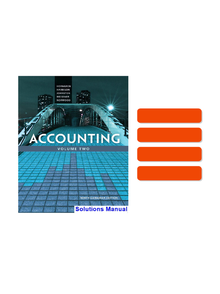Accounting Volume 2 Canadian 9th Edition Horngren Solutions Manual ...