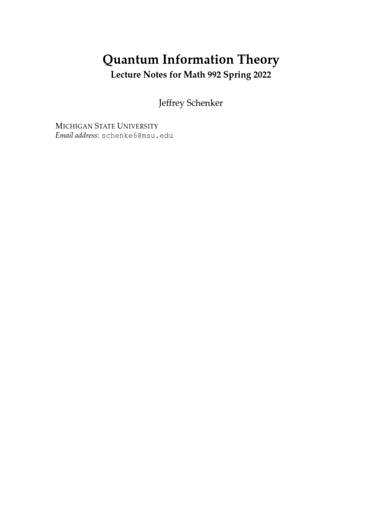 QITNotes | PDF | Photon | Electron
