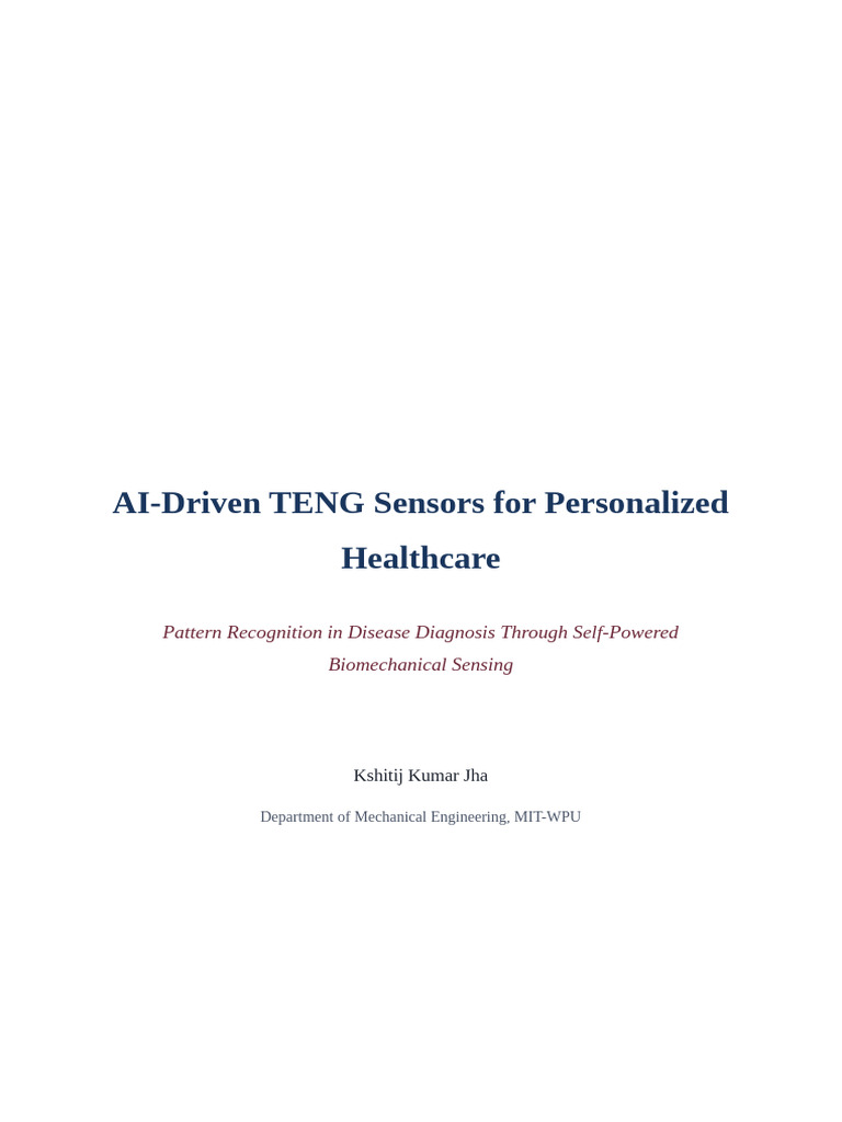 AI Driven TENG Research Paper | PDF
