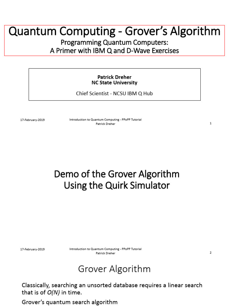 Lecture 4 Patrick Demo-Grover | PDF | Quantum Computing | Computer Science
