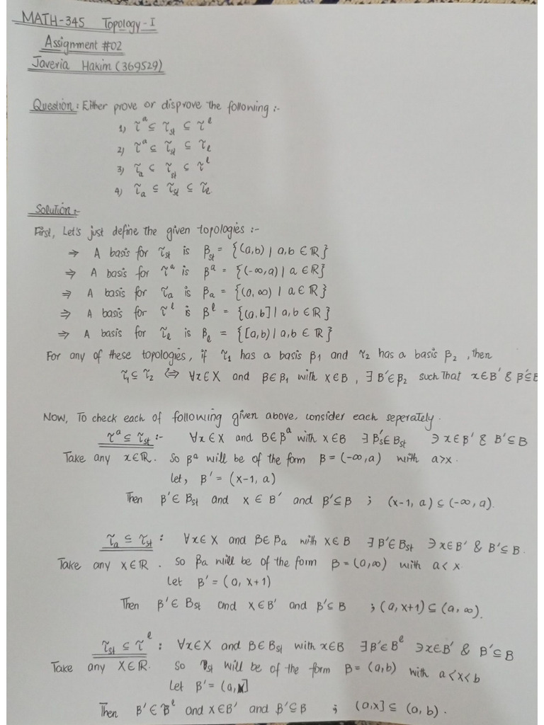 Topology - Assignment 2 | PDF