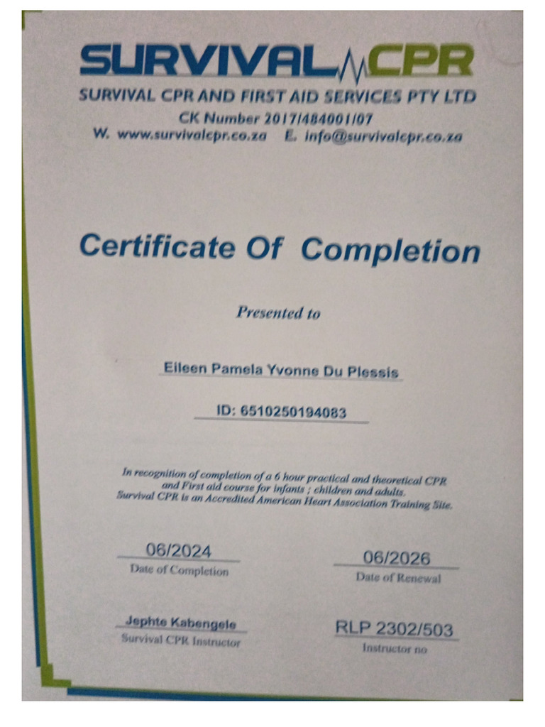CPR Certificate | PDF