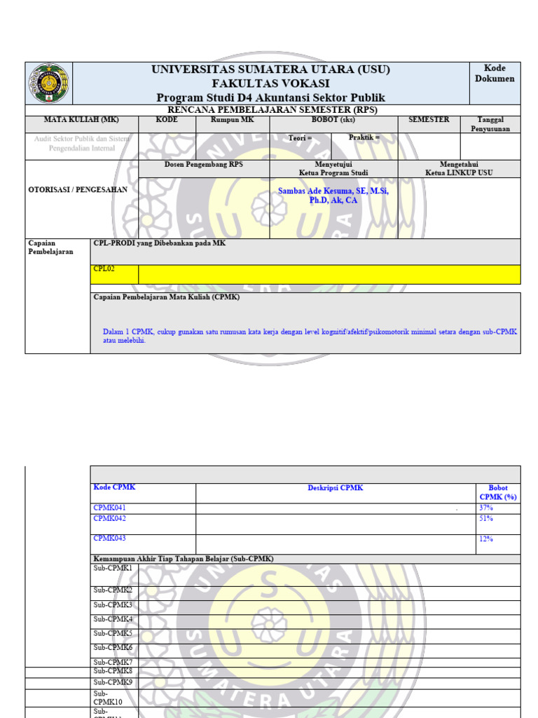 RPS Audit Sektor Publik & SPI | PDF