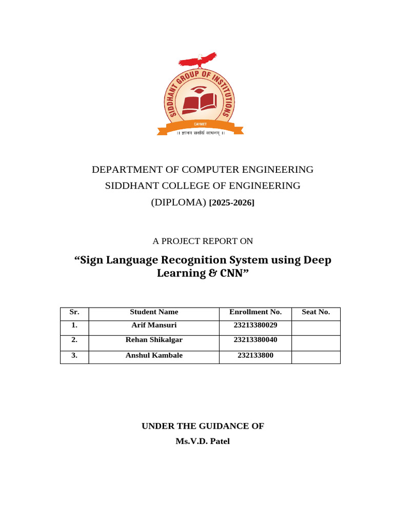 Black Book Final Year Project | PDF | Deep Learning | Computer Vision