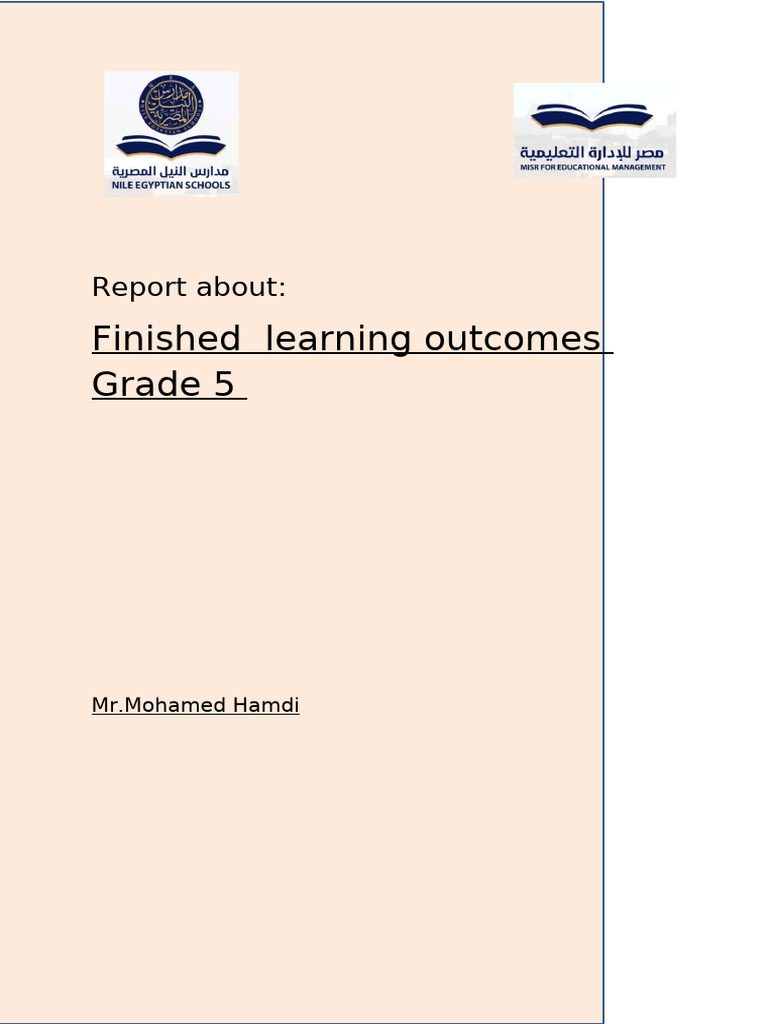Learning Outcomes - Copy | PDF