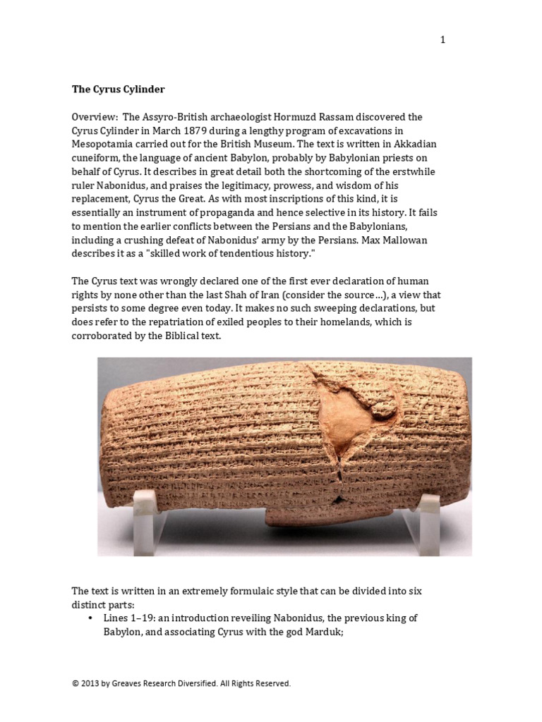 The Cyrus Cylinder | PDF | Cyrus The Great | Near East