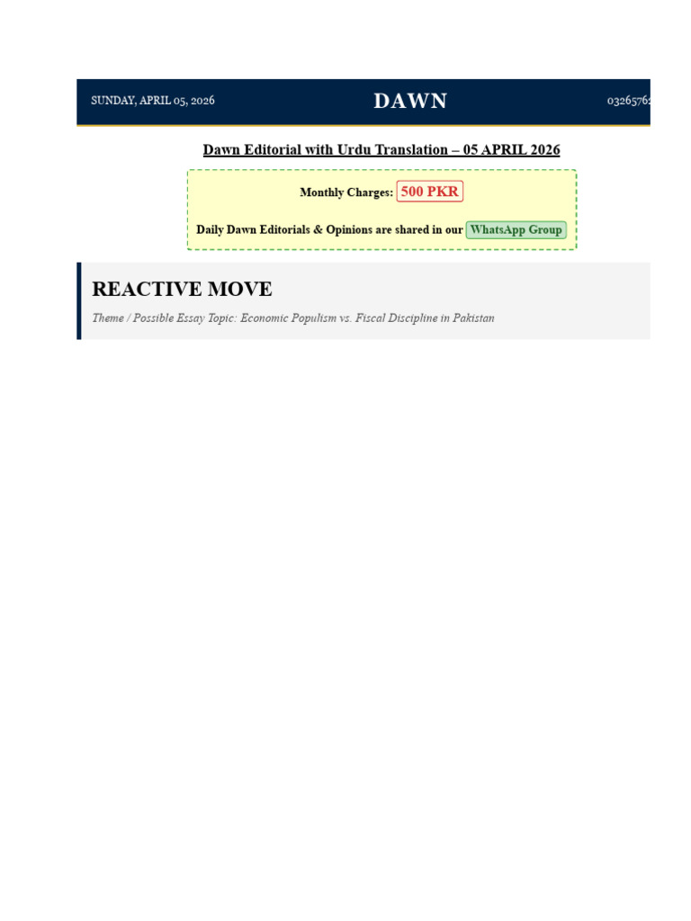 Dawn Editorial Reactive Move- Css_pms | PDF