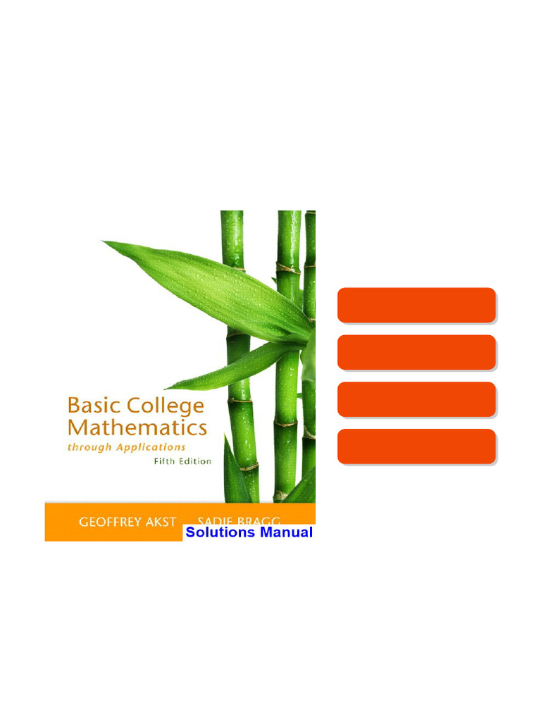 Basic College Mathematics Through Applications 5th Edition Akst ...