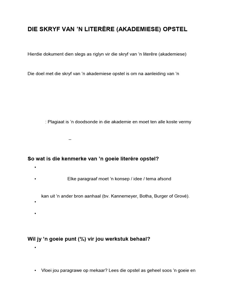 Die Skryf Van Akademiese Opstelle | PDF