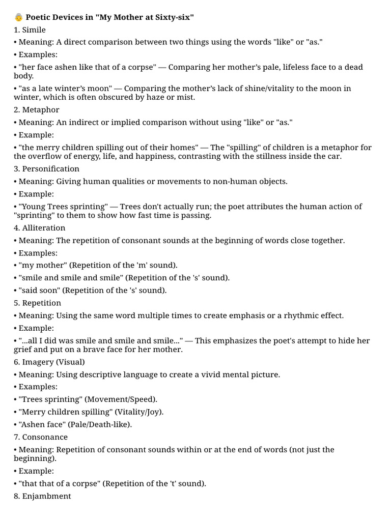 Poetic Devices by Studywithharshita | PDF | Poetry | Metaphor