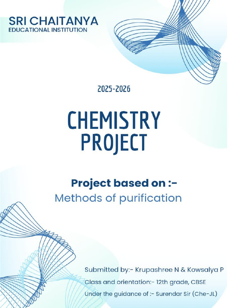Chemistry Class 12 project model | PDF | Chromatography | Distillation