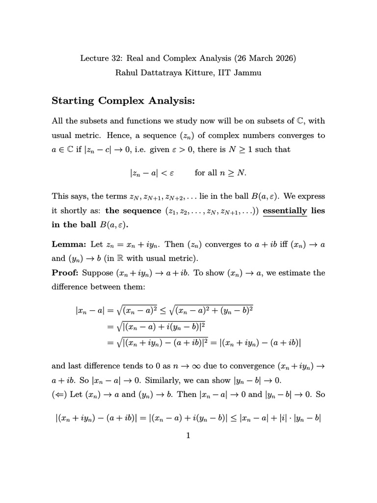 Lec32R_C | PDF | Function (Mathematics) | Complex Analysis