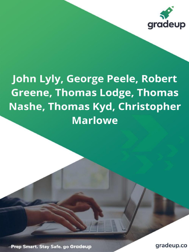John Lyly George Peele Robert Greene Thomas Lodge Thomas Nashe Thomas | PDF