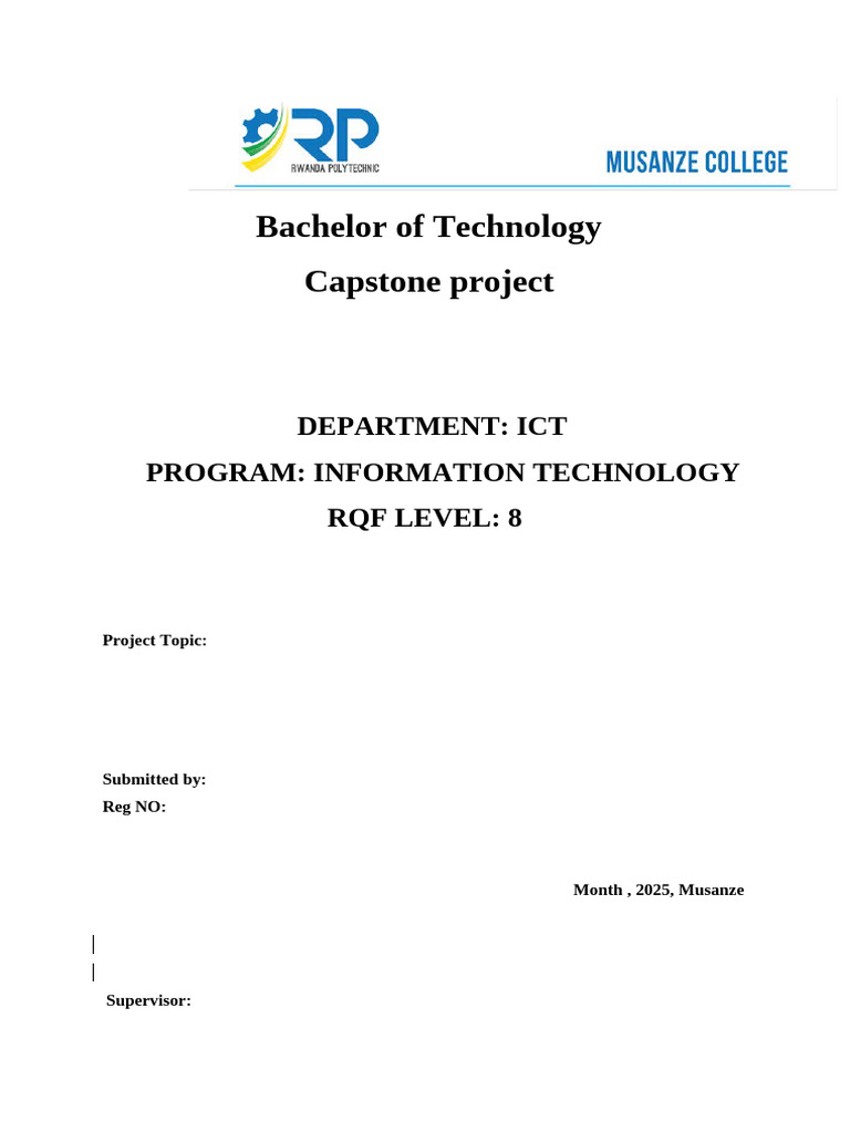 Final Year Capstone Project Format For BTECH 2 | PDF | System | Use Case