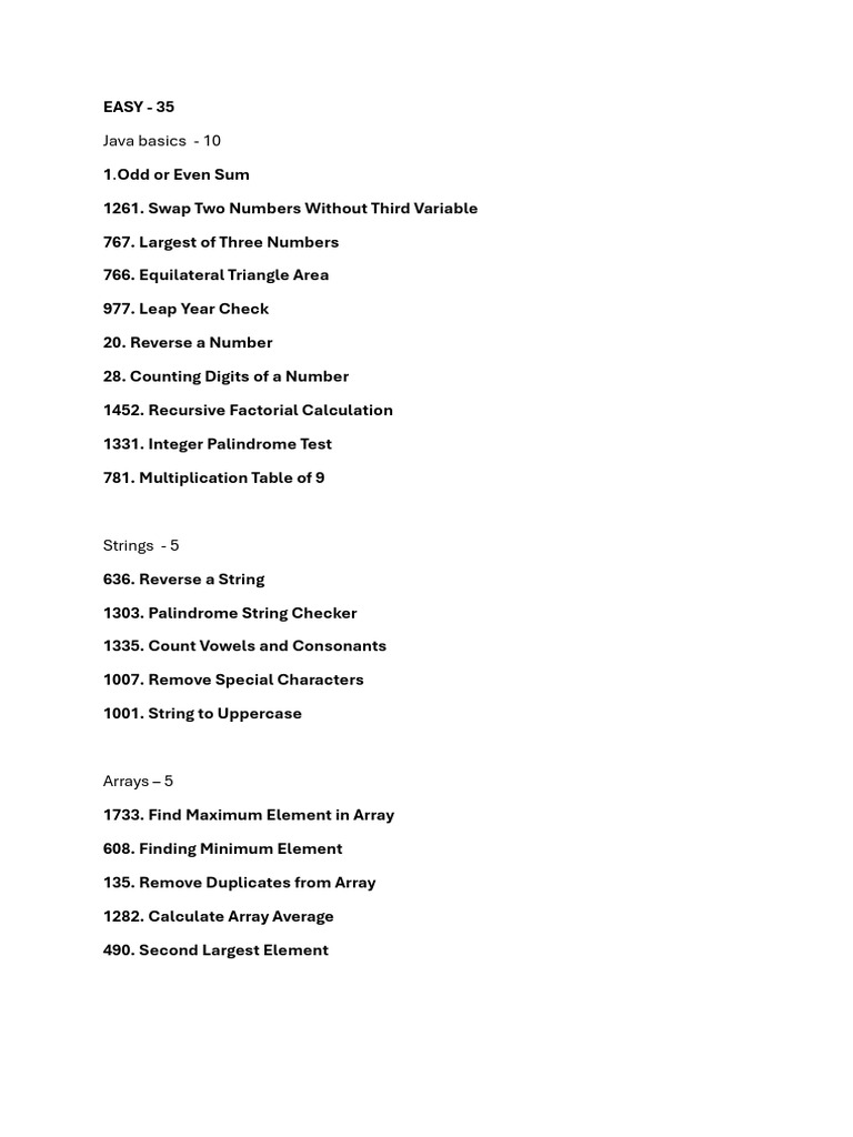 Guvi 100 Questions | PDF | String (Computer Science) | Computer Programming