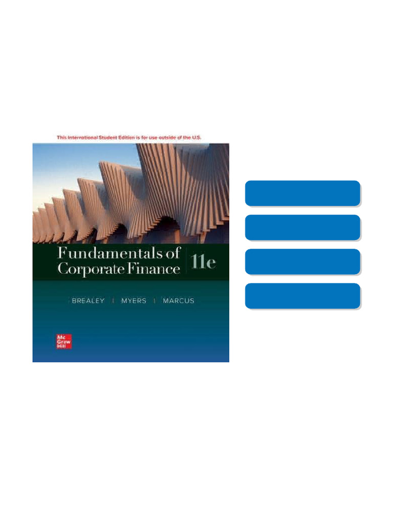 ISE Fundamentals of Corporate Finance 11th Edition Richard A. Brealey Available Any Format | PDF ...