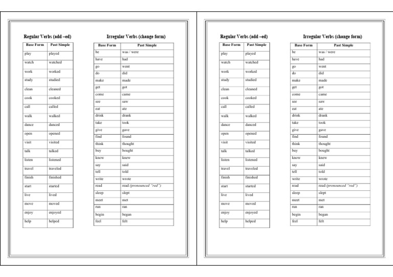 Regular Verbs | PDF | Linguistics | Linguistic Morphology
