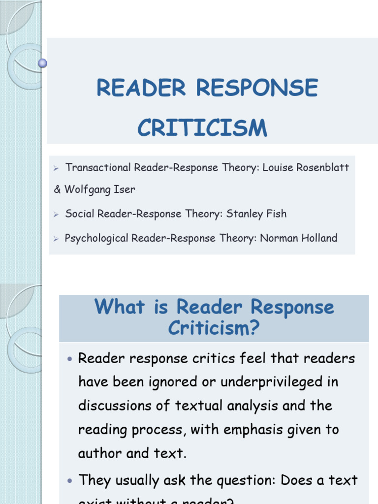 01 Reader Response Criticism | PDF