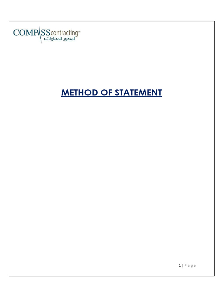 Method Statement | PDF | Pipe (Fluid Conveyance) | Personal Protective ...