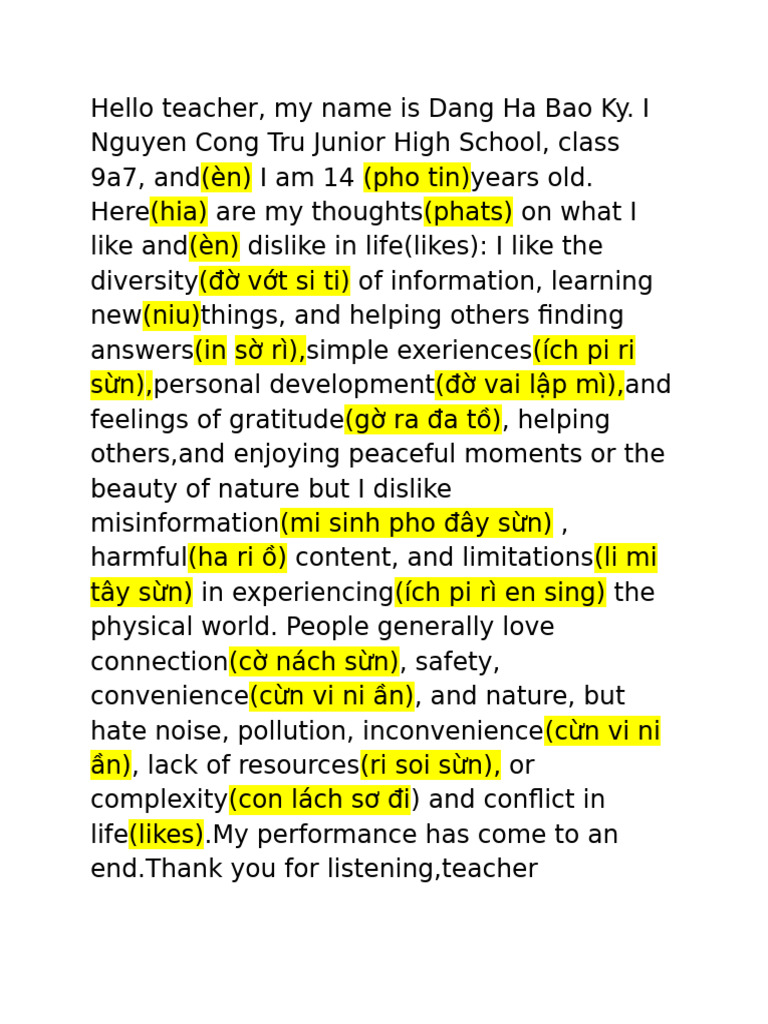 Hello Teacher | PDF