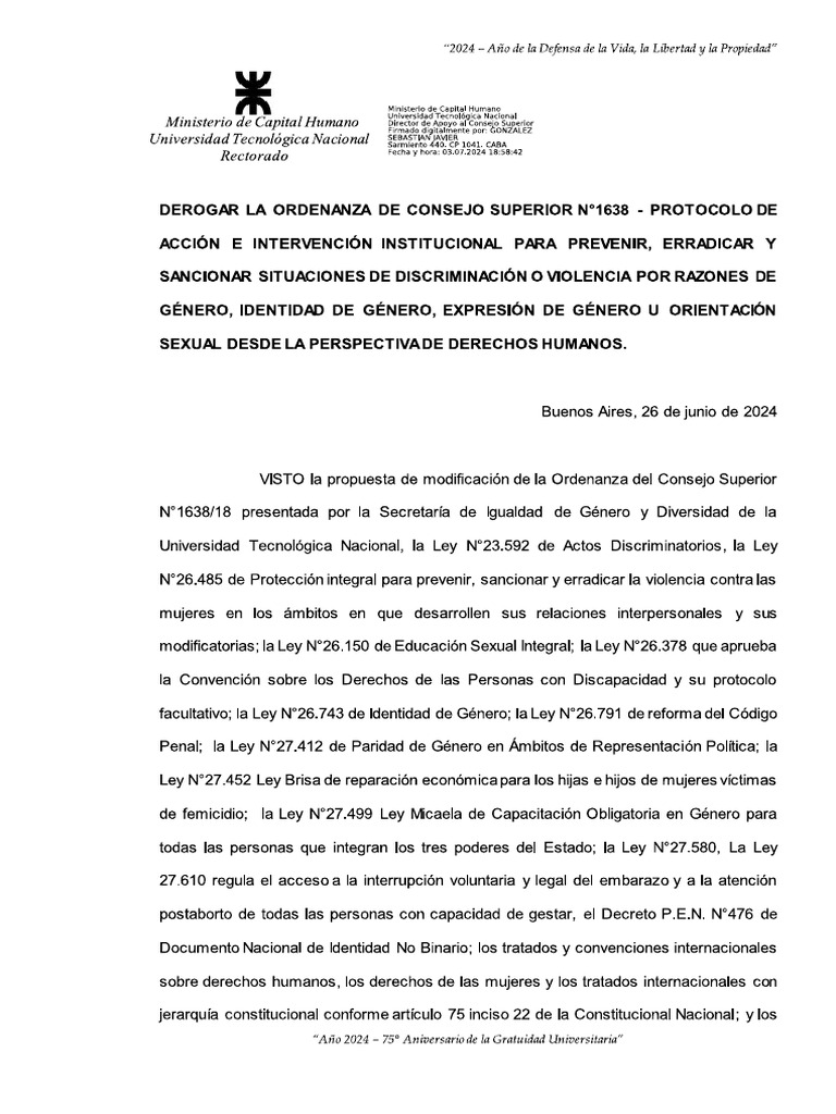 PROTOCOLO DE GENERO UTN | PDF