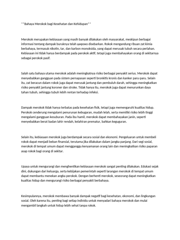 Bahaya Merokok | PDF