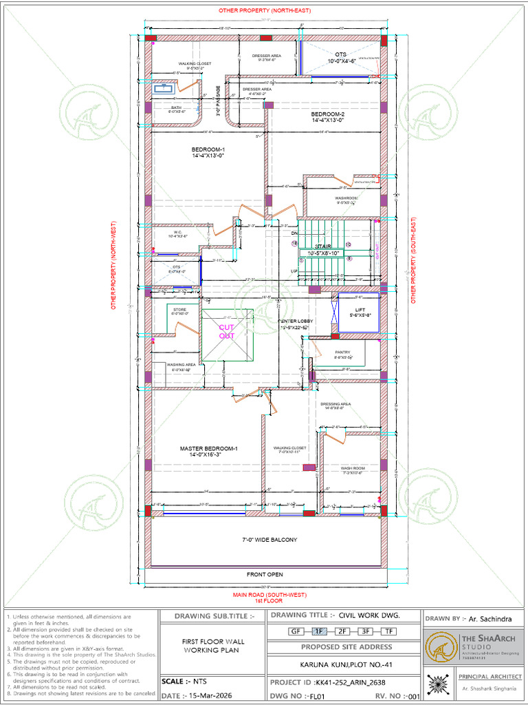 WALL WORKING LAYOUT PLAN_1F_KK41_REV-001 | PDF