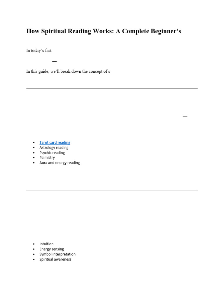 How Spiritual Reading Works | PDF | Intuition | Thought