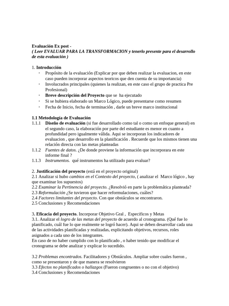 2 - Guia Evaluacion Ex Post | PDF | Evaluación