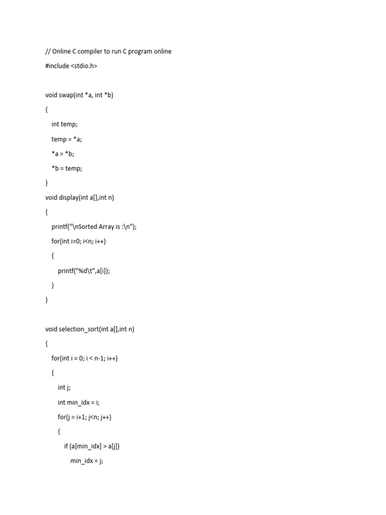 Selection Sort Demo | PDF