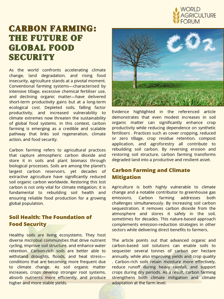 Carbon Farming the Future of Global Food Security (1) | PDF ...