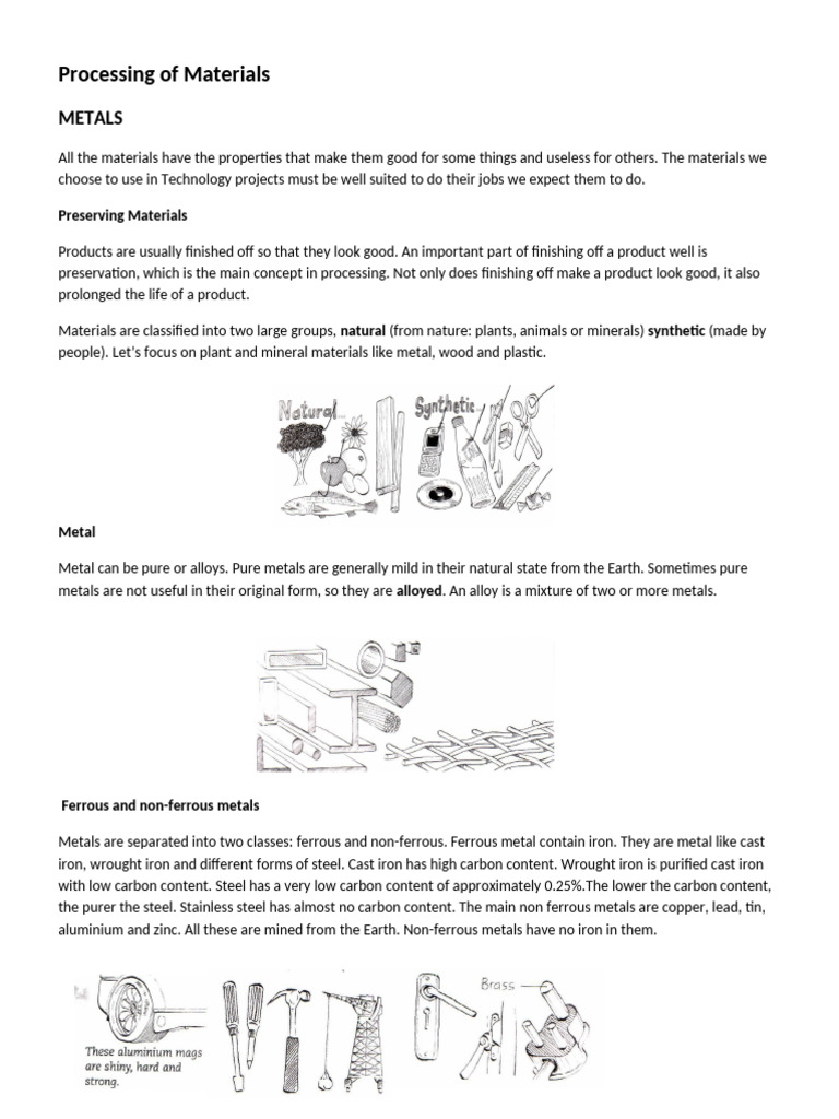 2. INFORMATION - Processing of Materials - METALS | PDF | Metals | Iron