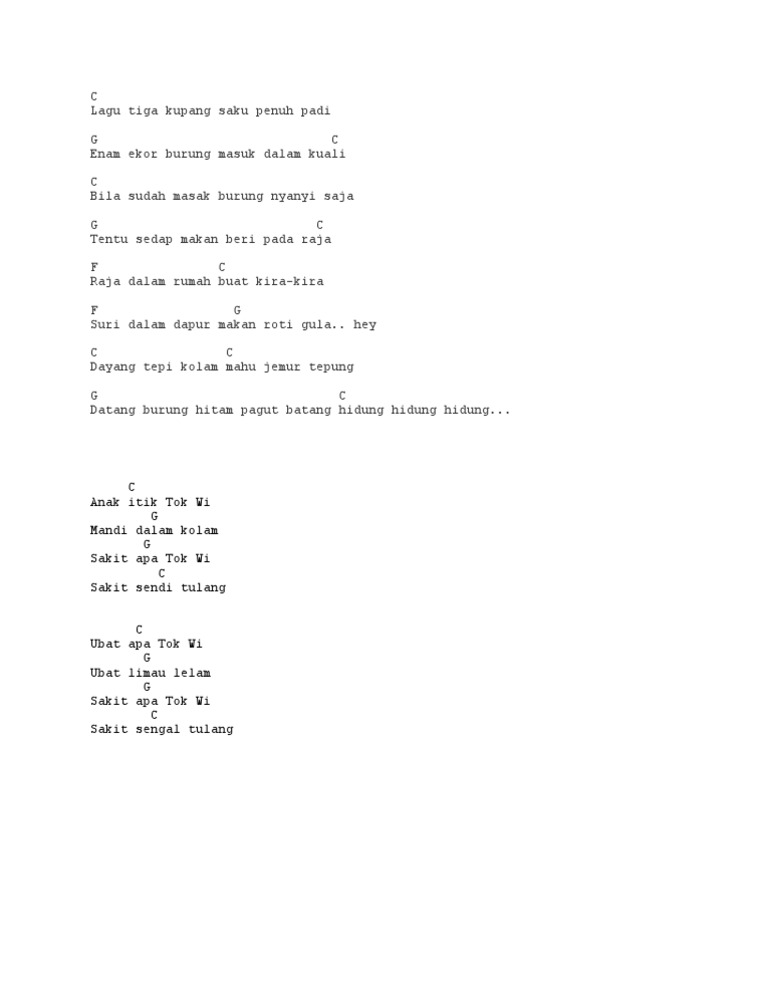 Kord Gitar Lagu Kanak-Kanak | PDF
