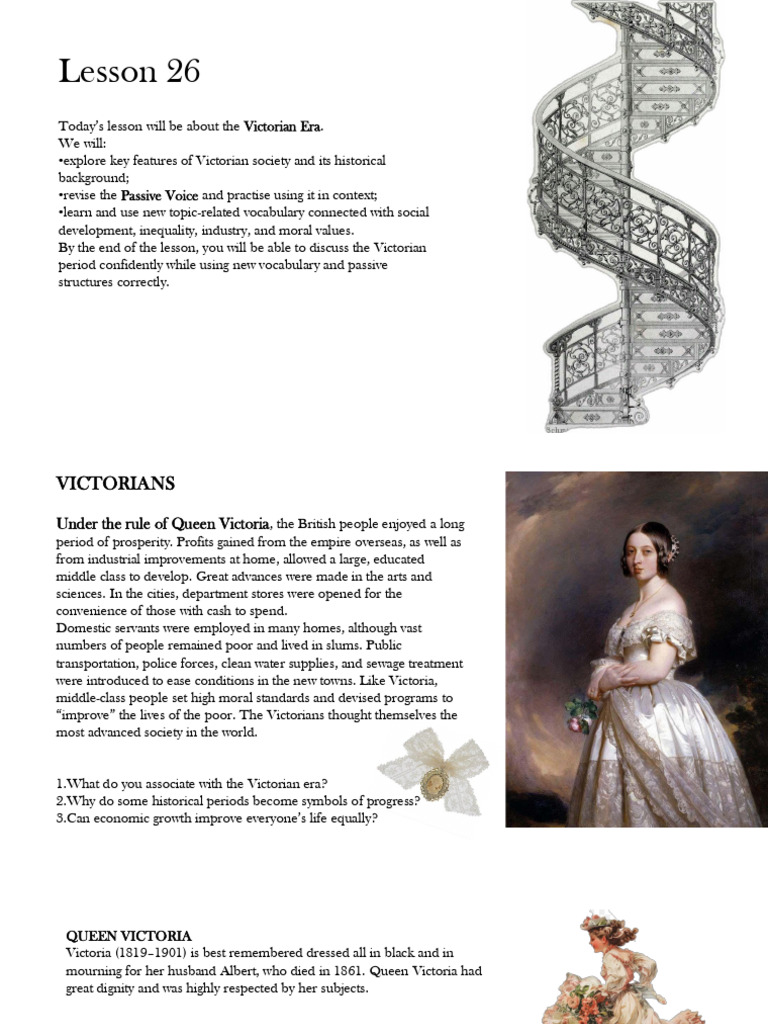 Lesson 26 Victorian Era | PDF | Victorian Era | Economic Inequality