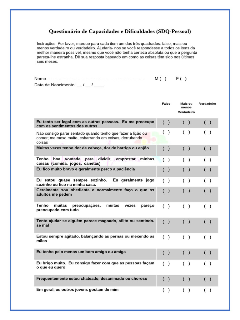 SDQ Pessoal | PDF