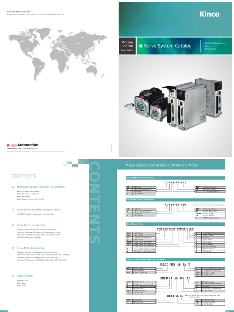 Kinco Servo System Catalog CD3/FD3 Series Servo Driver - Servo Motor | PDF