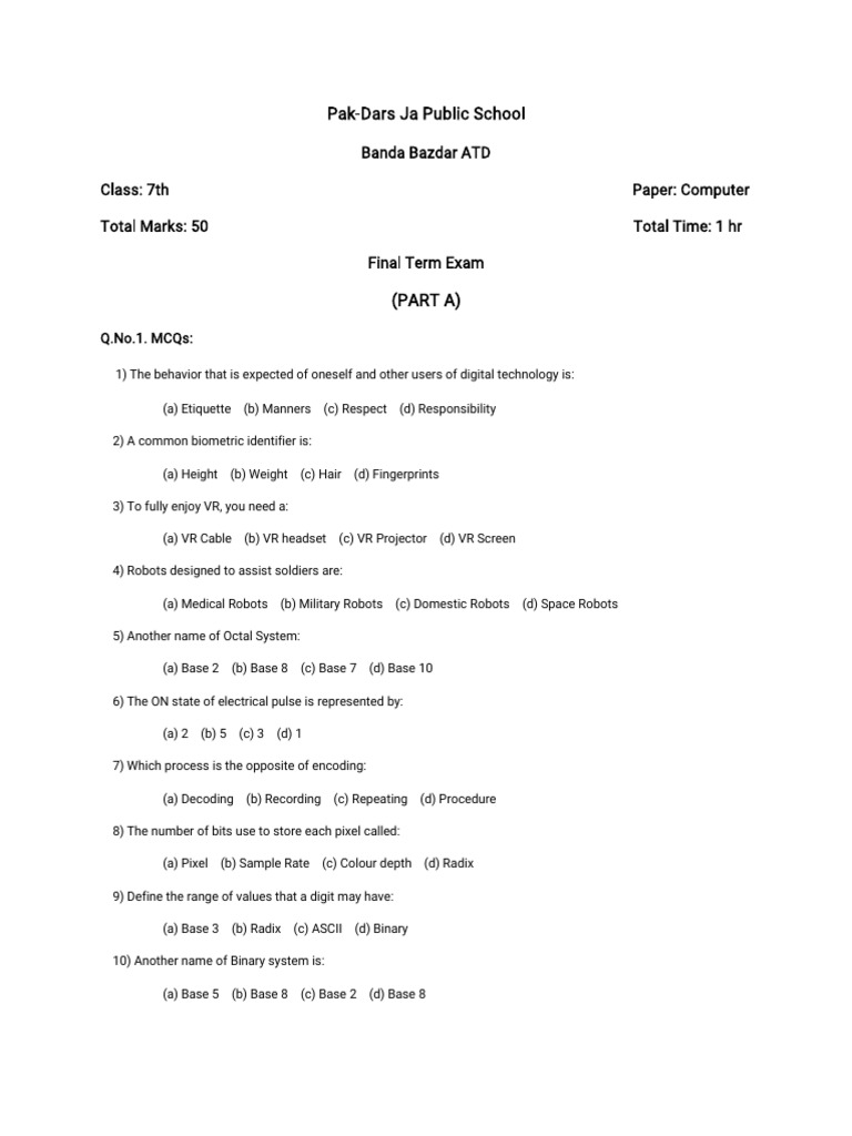 Pak DarsJa 7th Computer | PDF