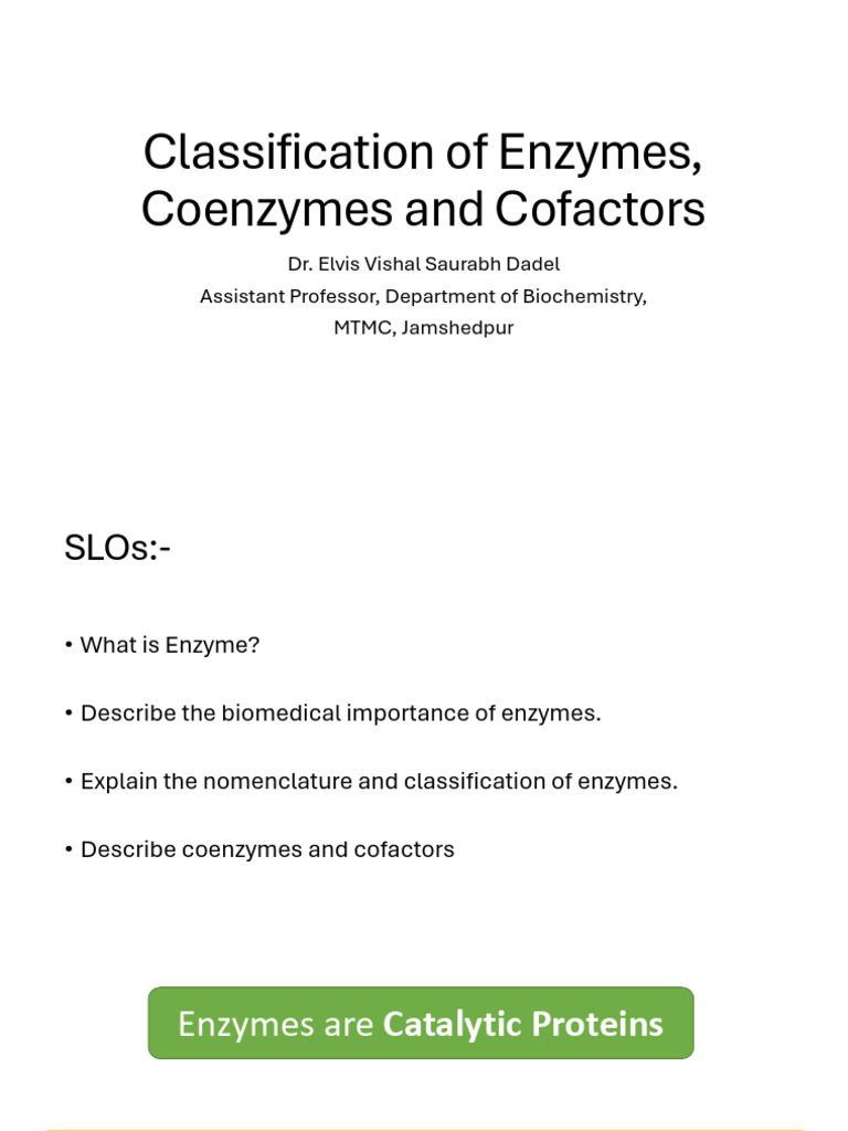 Enzymes Nomenclature and Coenzymes | PDF | Cofactor (Biochemistry) | Enzyme