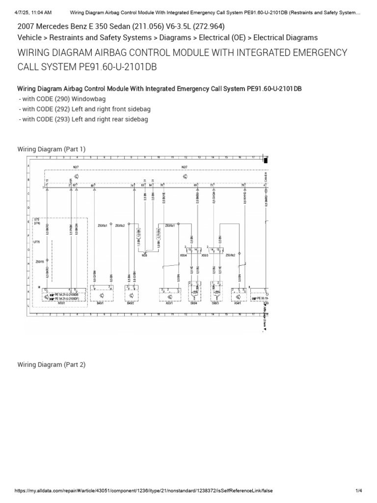 Wiring Diagram Airbag Control Module With Integrated Emergency Call ...