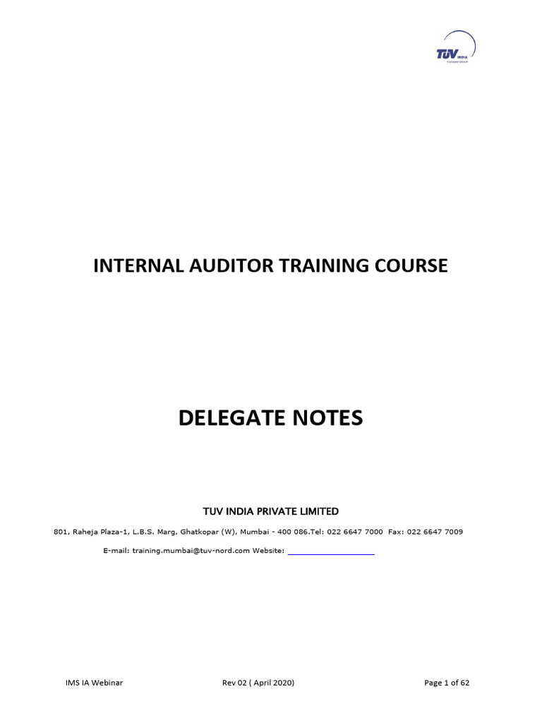 basic IMS Q_E_45001 notes | PDF | Quality Management | Quality ...