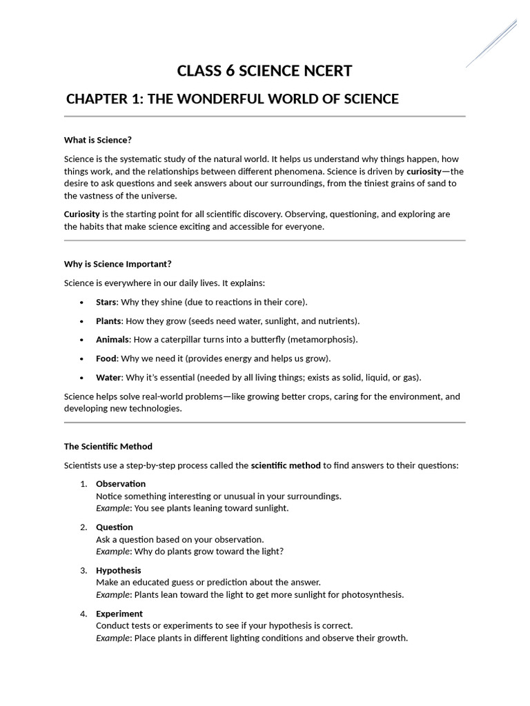 Class 6 Science Ncert | PDF