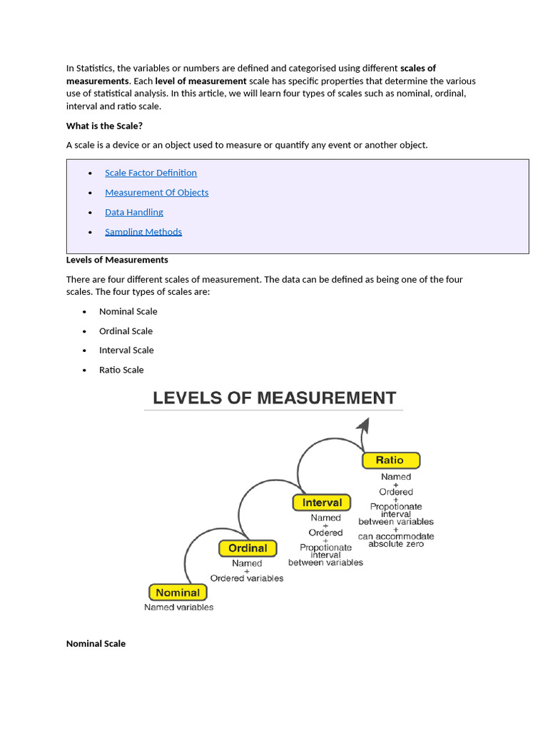 Scales of Measurement | PDF