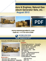 Diesel Generators & Engines, Caterpillar XQ2000 Power Modules, Natural Gas Engines, Petroleum Generator Sets, etc. - August 2012