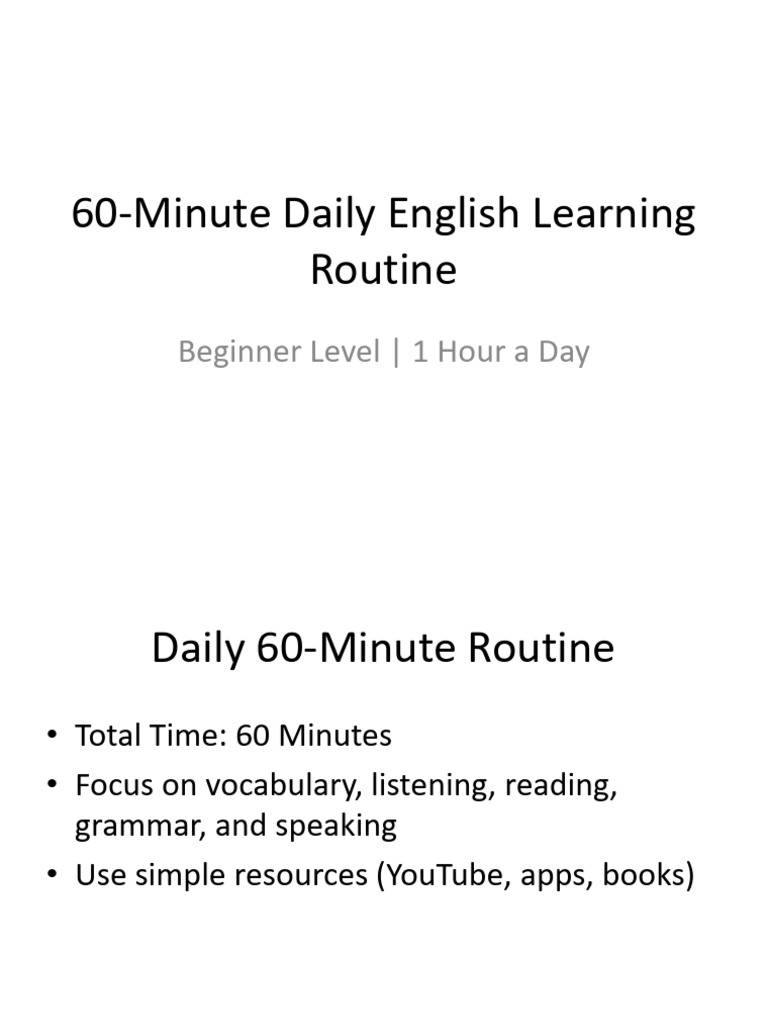 60 Min English Routine | PDF